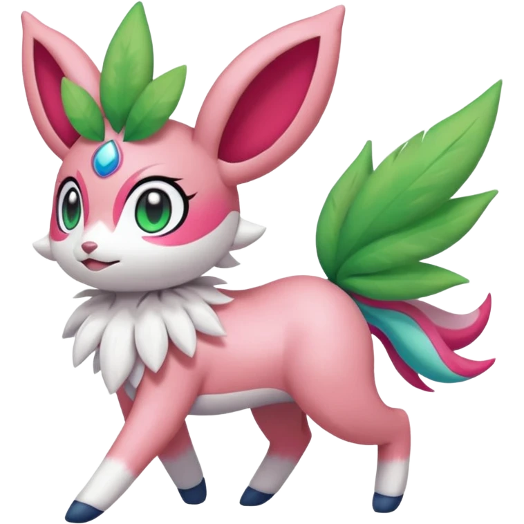 Meloetta-Shaymin-Sylveon-Virizion-Pokémon-Fakémon-fusion-creature (full body) emoji
