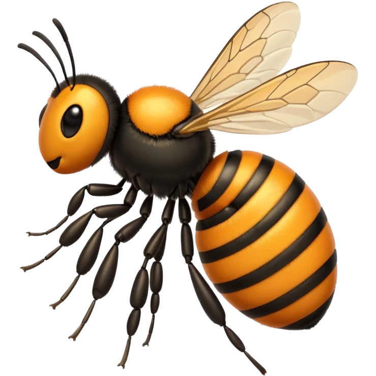 Lebah dadanya warna orange dan ekornya warna hitam  emoji