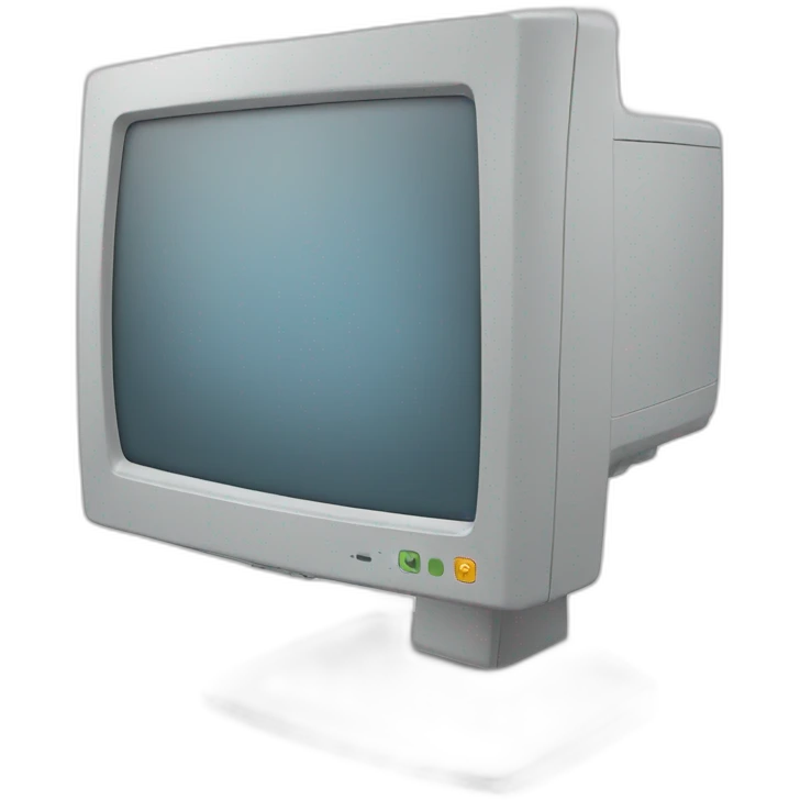 a monitor pc with a text processing emoji