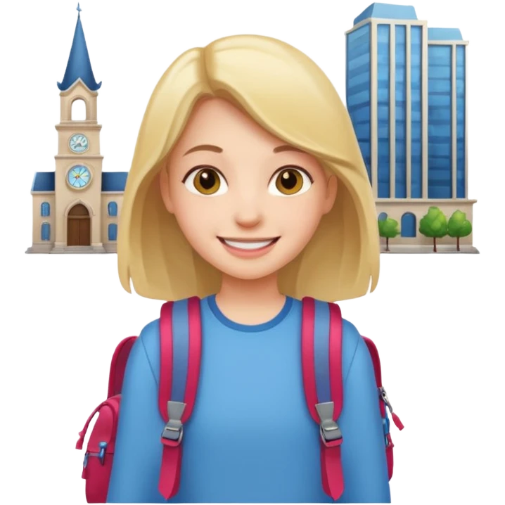City Backpack Student girl emoji