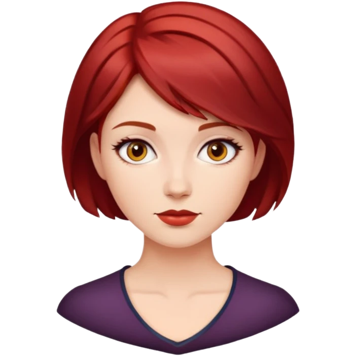 Mulher de cabelo curto vermelho escuri emoji