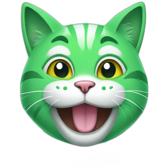 happy green cat emoji
