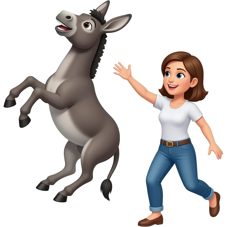 Woman throwing a donkey in the air emoji