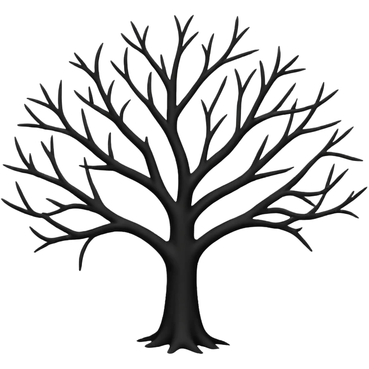 Boison tree in black emoji