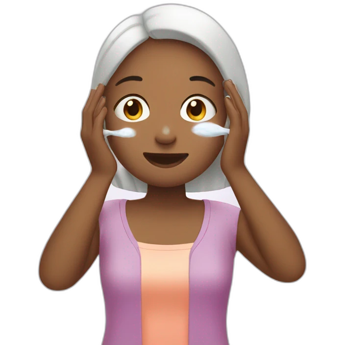 girl washing her face emoji
