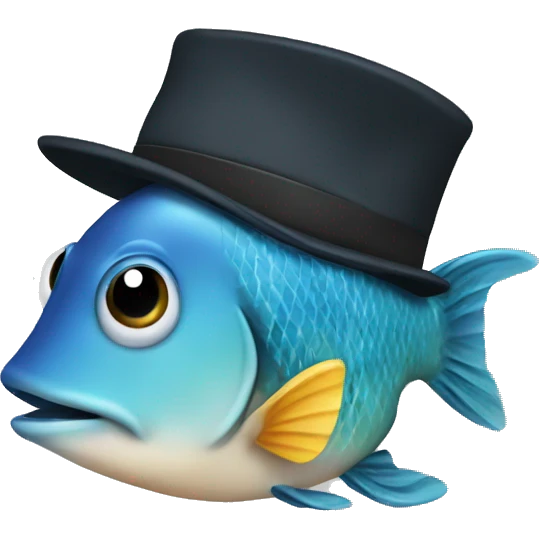 Hat with a fish logo on it saying tqm  emoji
