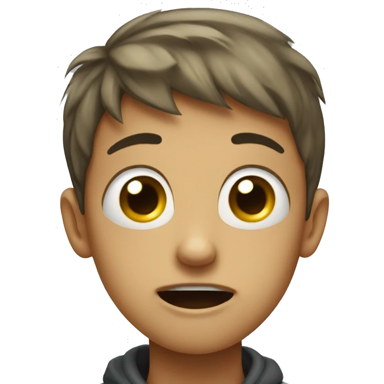 A boy with giant eyes crying  emoji