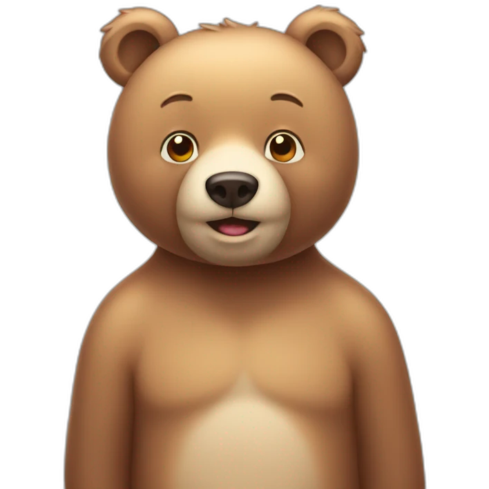 Blushing bear  emoji