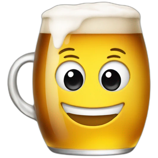 Chat avec une bière emoji
