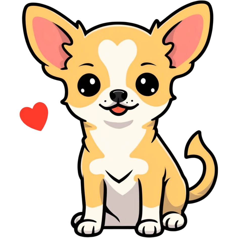 Chihuahua With hearts around it￼ emoji