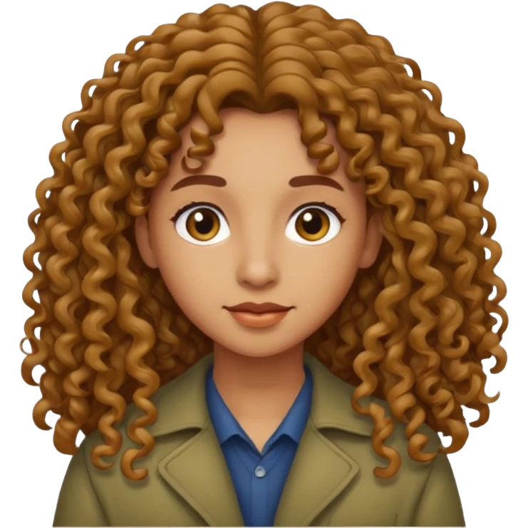 long hair light brown curly olive skin emoji