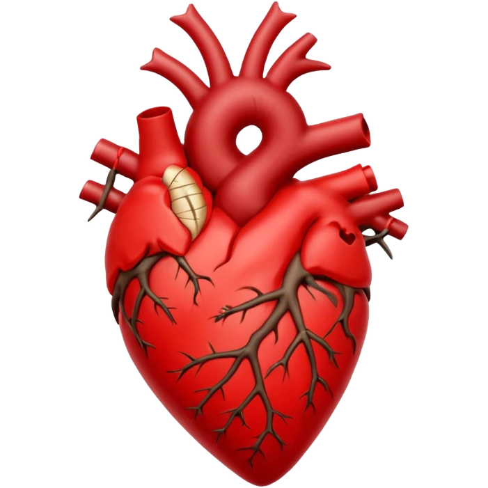 anatomical heart wrapped in a thorn branch emoji
