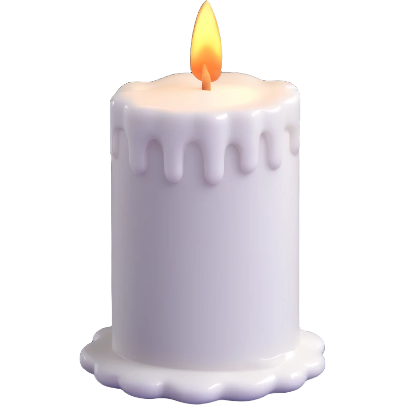 white candle, slightly melted emoji