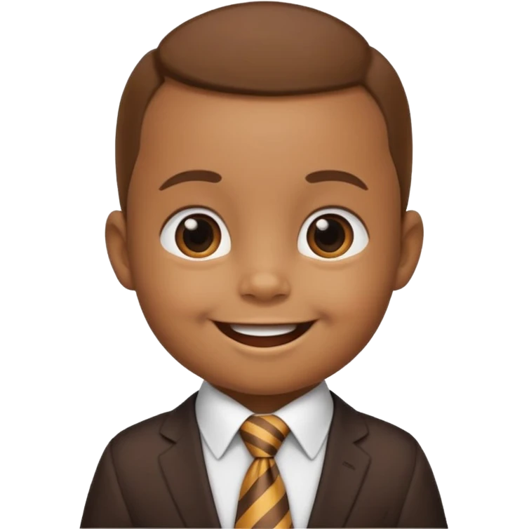 brown baby with tie emoji