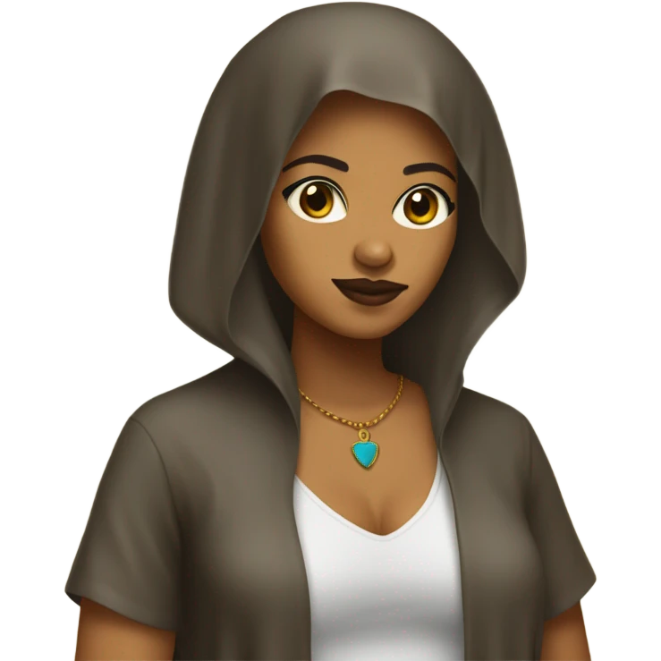 Caramel Christian Afro Latina veiled chola woman  emoji