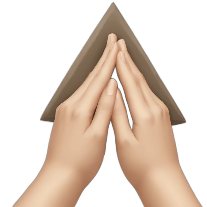 triangle hands upside down emoji