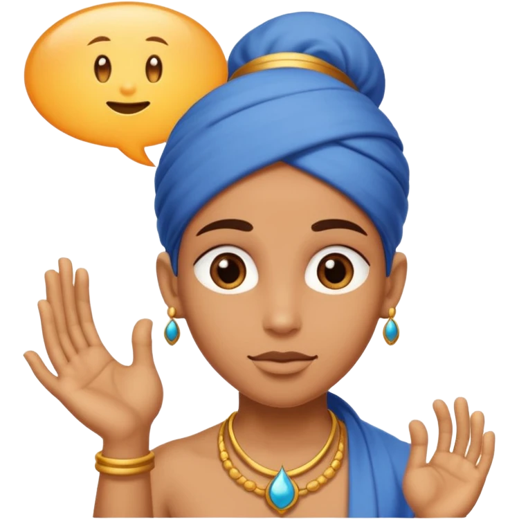 Genie with Speech Bubble saying it is done emoji