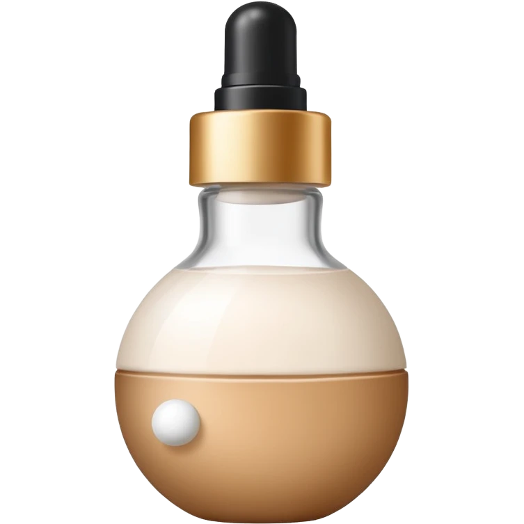  foundation bottle that says rare beauty and has a white cap with a white sphere on top  emoji