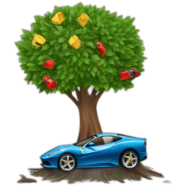 ferrari tree car crash emoji