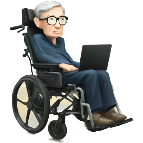 Stephen hawking on an island with other people emoji