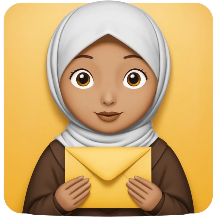 turkey bird wearing a hijab holding a yellow paper emoji