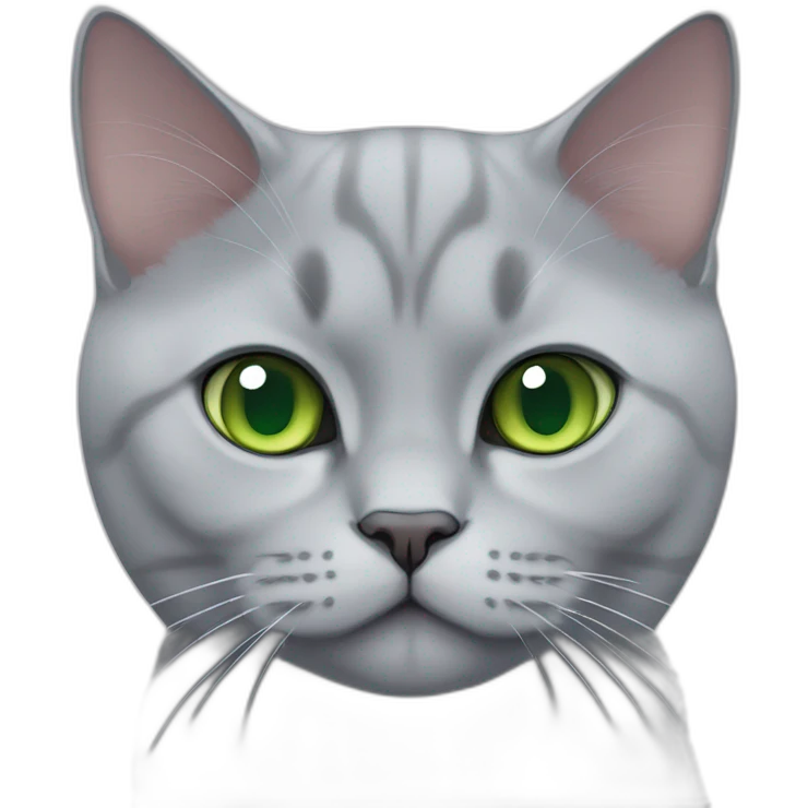 lilac british shorthair cat with green eyes emoji