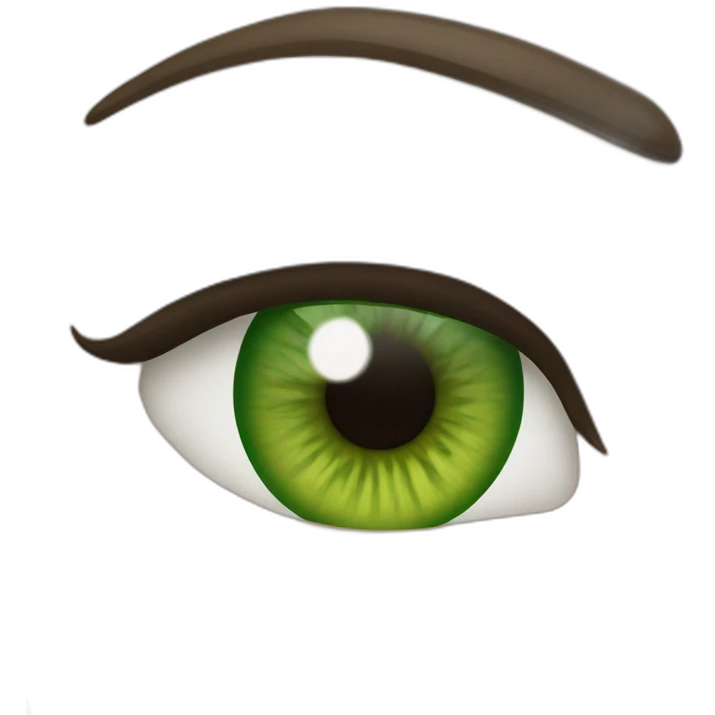Ojos verdes con cejas expresivas emoji