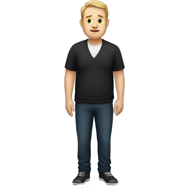Slightly overweight white man wearing Thrudark clothes from head to toe emoji