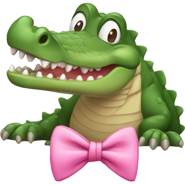 Crocodile with pink bow emoji