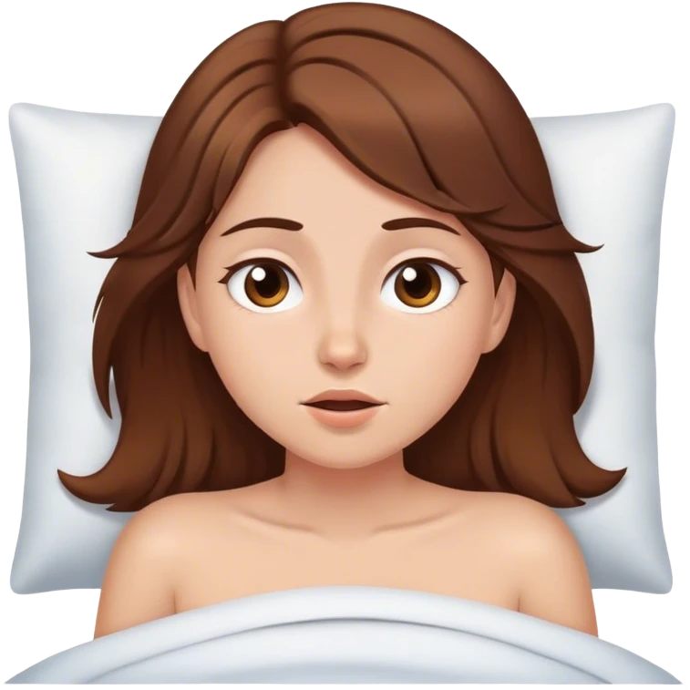 Girl with brown hair waking up in the morning  emoji