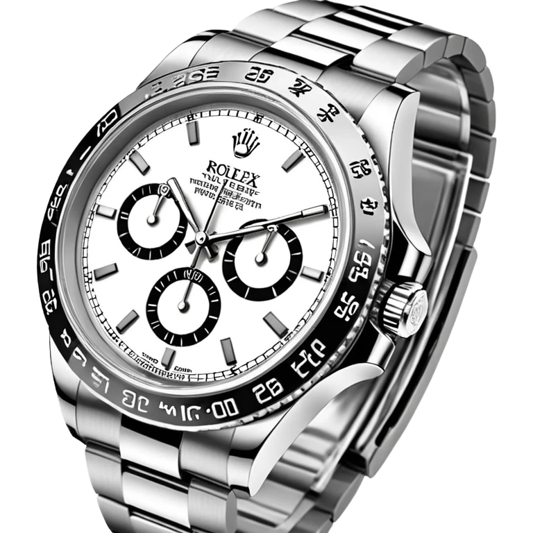 Rolex white and black watch emoji