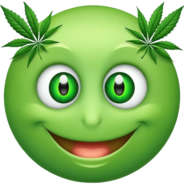 smiley with weed emoji