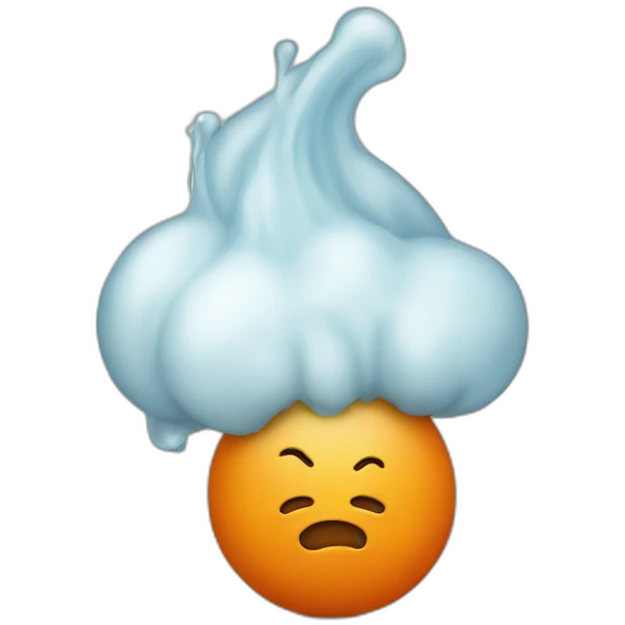 farting orange emoji