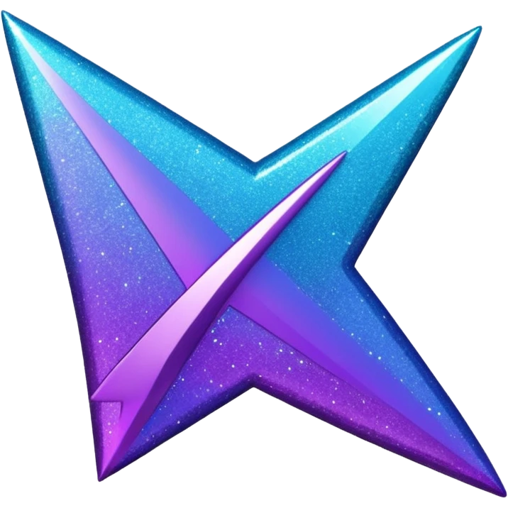 Glitter Roxo e Ciano Flecha emoji