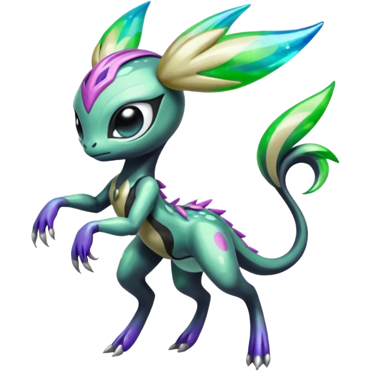 Colorful Shiny Edgy Cool Badass Painted Splashed Exotic Meloetta-Palkia-Virizion-Venom-Stitch-Fakémon-creature-hybrid emoji