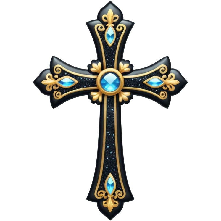 only Glitter black cross emoji