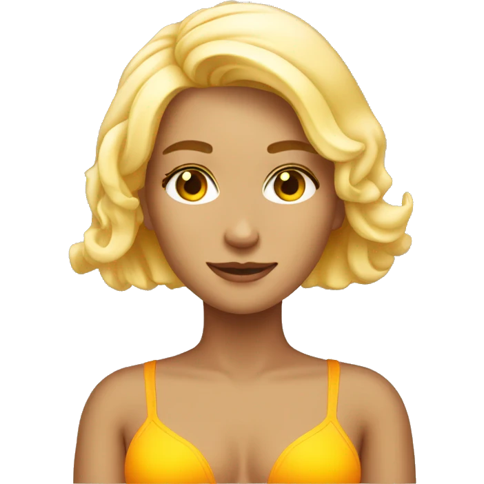 blonde girl tanning  emoji