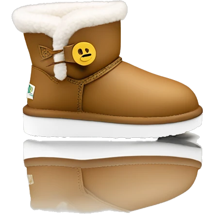 Tan Ugg ultra miniboot shoes with white fleece inside emoji
