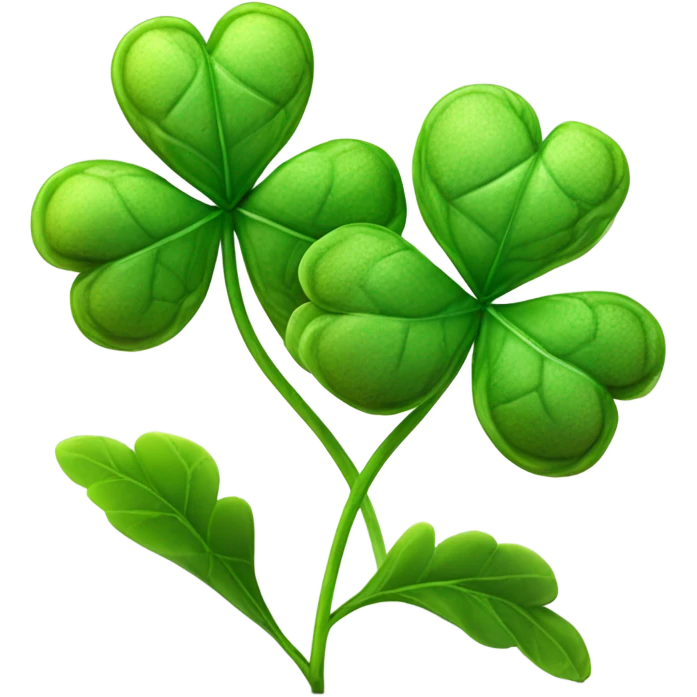 3D four leaf red clover emoji