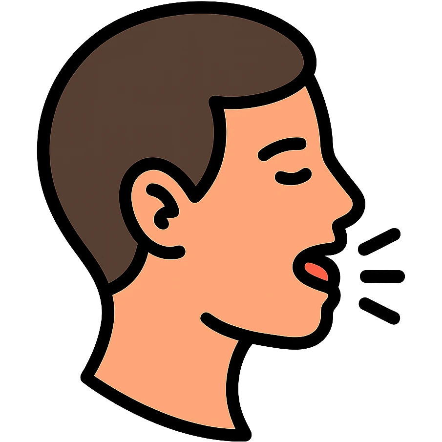 color outline icon of a person mewing, profile view emoji