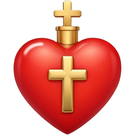 Red heart with gold cross emoji