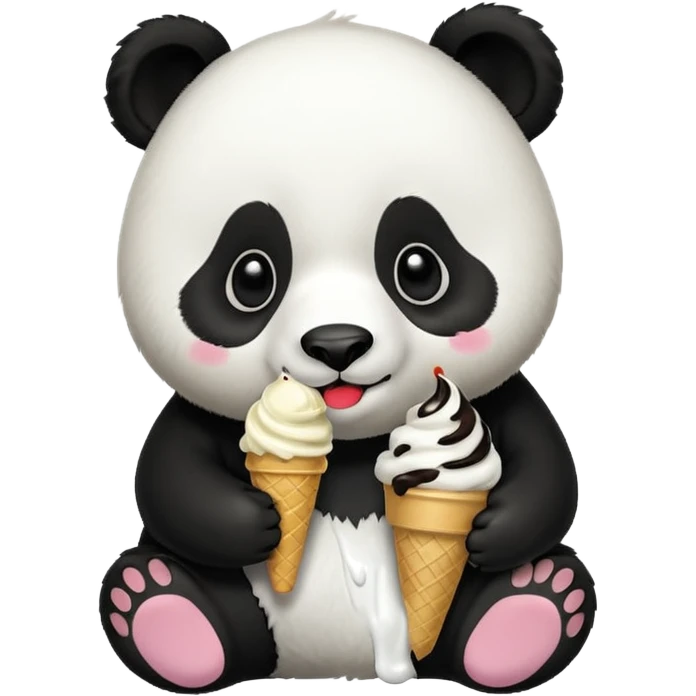 Panda eating ice cream emoji