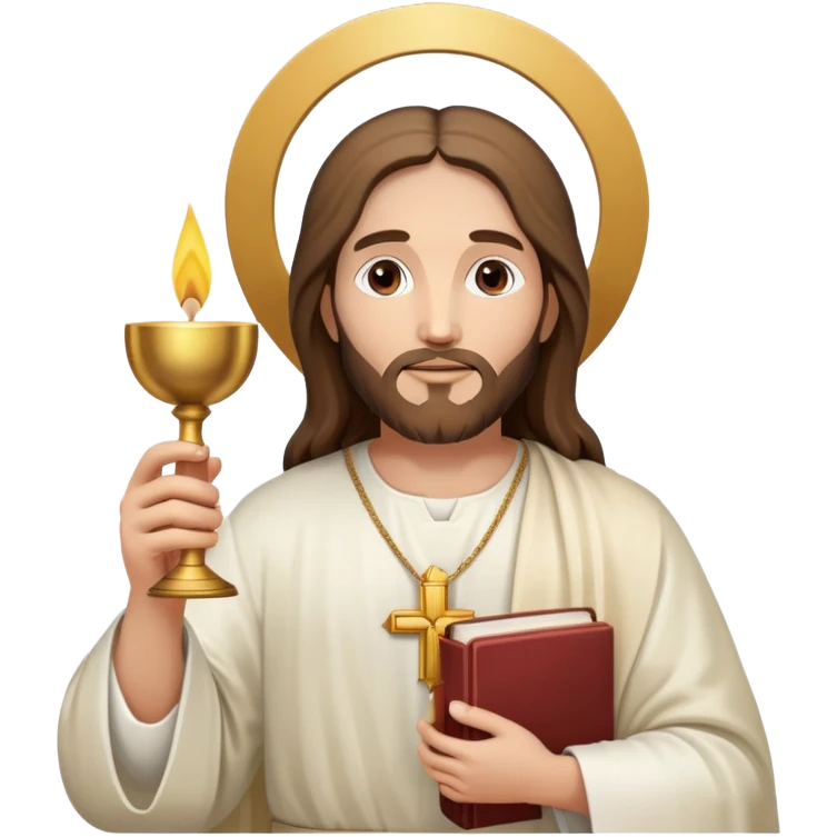 Jesus holding the Eucharist, celebrating Catholic Mass emoji