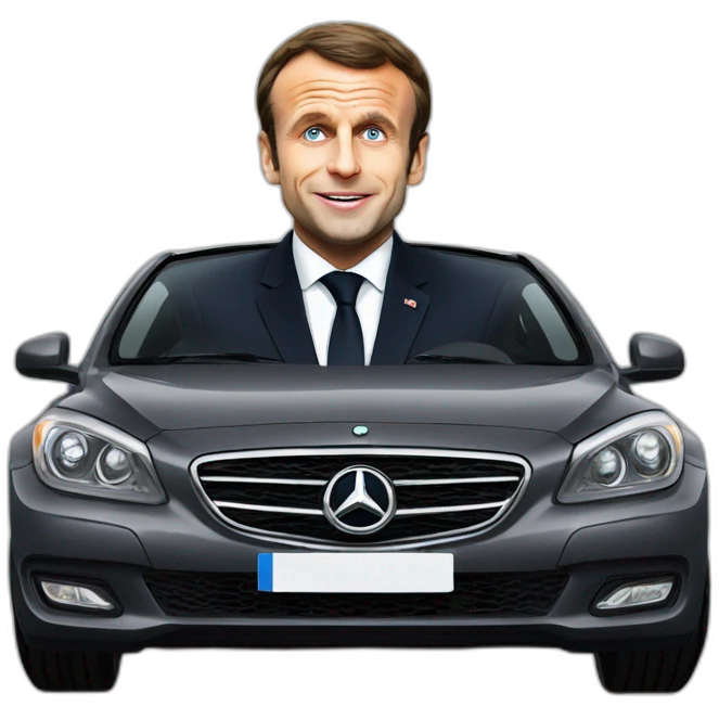 Emmanuel macron en voiture emoji