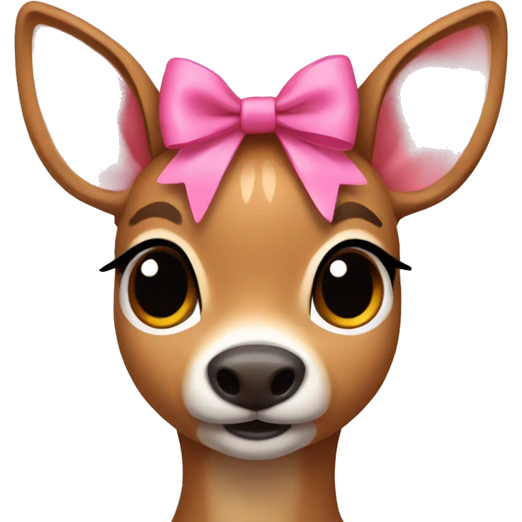 fawn with pink bow  emoji