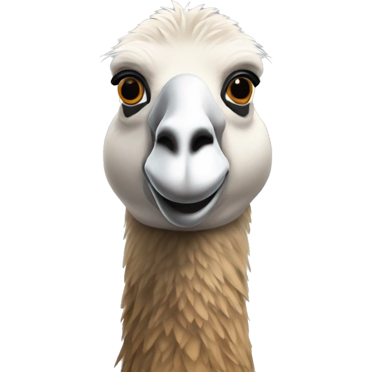 Goose’s head and neck and llama body emoji