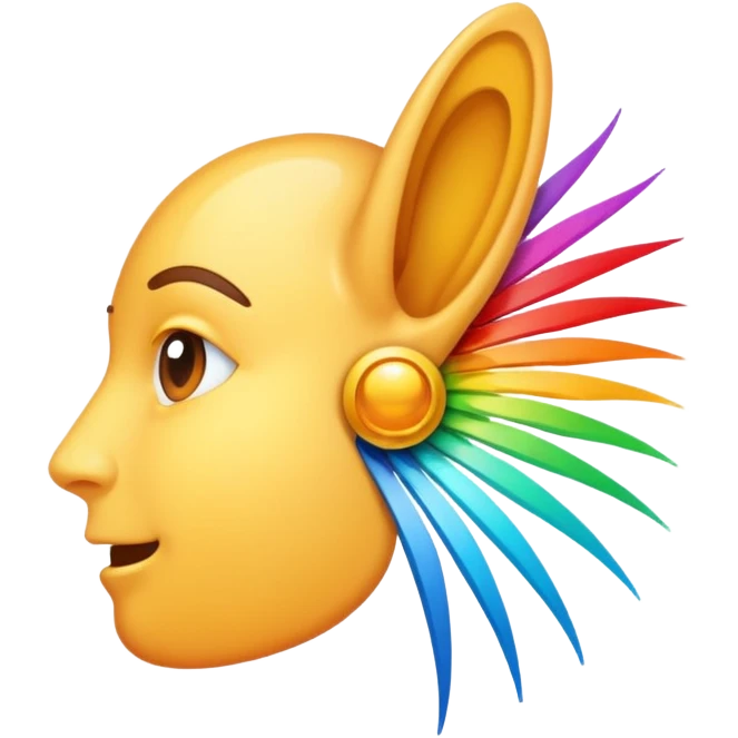 an ear with sound rays coming out emoji