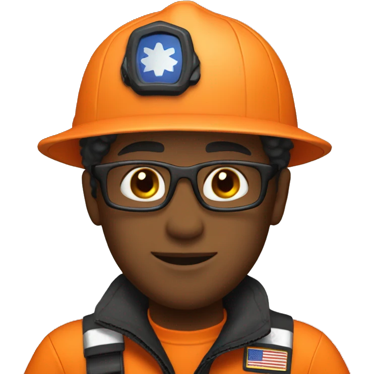 search an rescue personnel orange uniform emoji