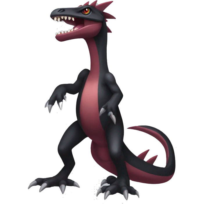cool edgy black and maroon Dark-type nargacuga Salazzle reptile Pokémon full body emoji