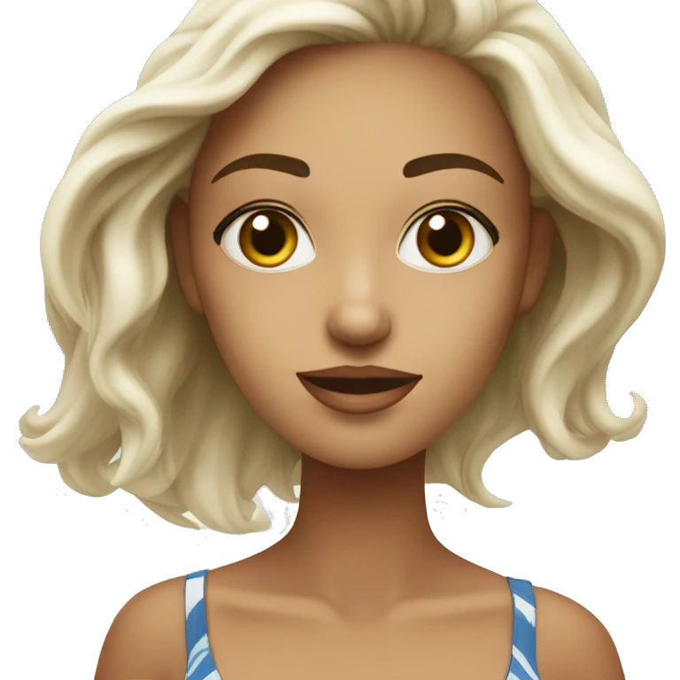 A beach girl white ￼ emoji